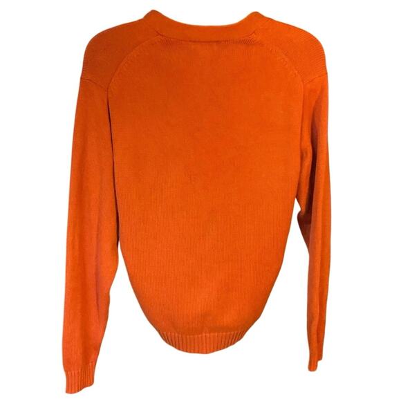 LL Bean Burnt Orange V Neck Button Front Cotton Grandpa Cardigan Size M - Picture 4 of 8